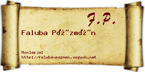 Faluba Pázmán névjegykártya